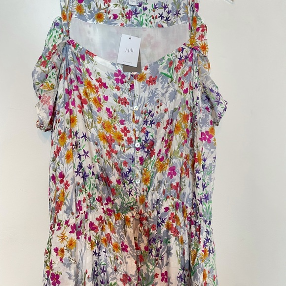 J.JILL FLORAL RUFFLED HEM MAXI DRESS $147 Large - Picture 9 of 10
